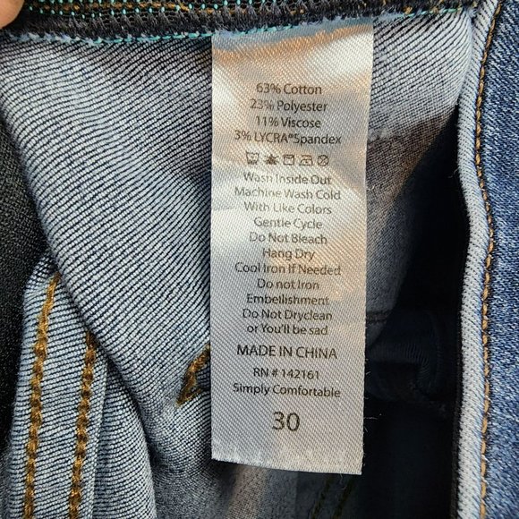 Lularoe Jeans Womens 30 Medium Wash Stretch Mid Rise Distressed Shaping Skinny - Picture 12 of 14